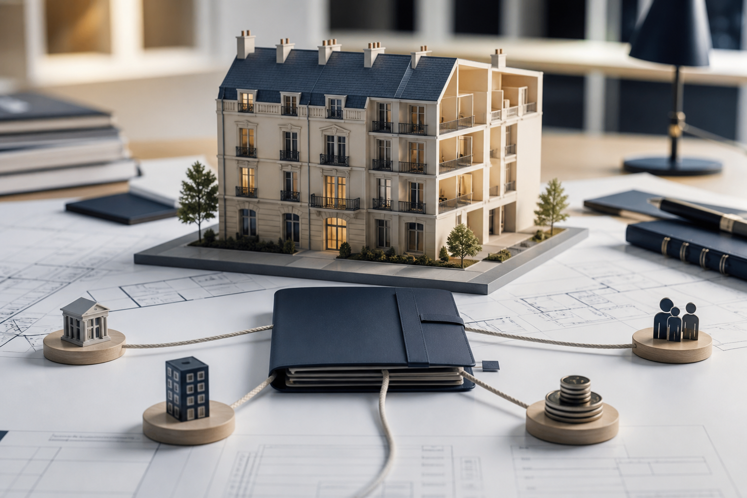 Plan financier d'une opération immobilière répartie en six lots