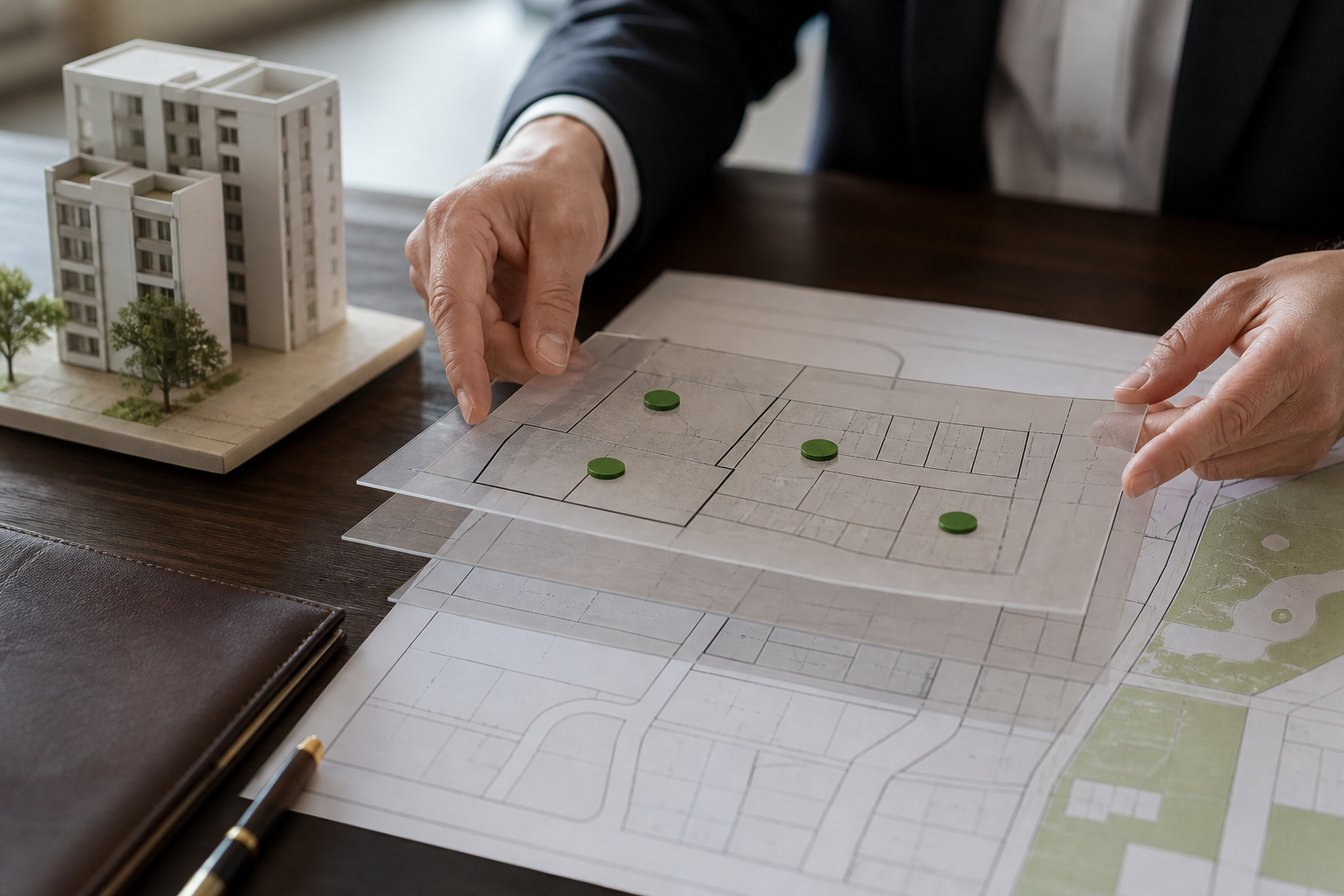 Dossier de garantie immobilière avec plan cadastral et rangs de sûreté
