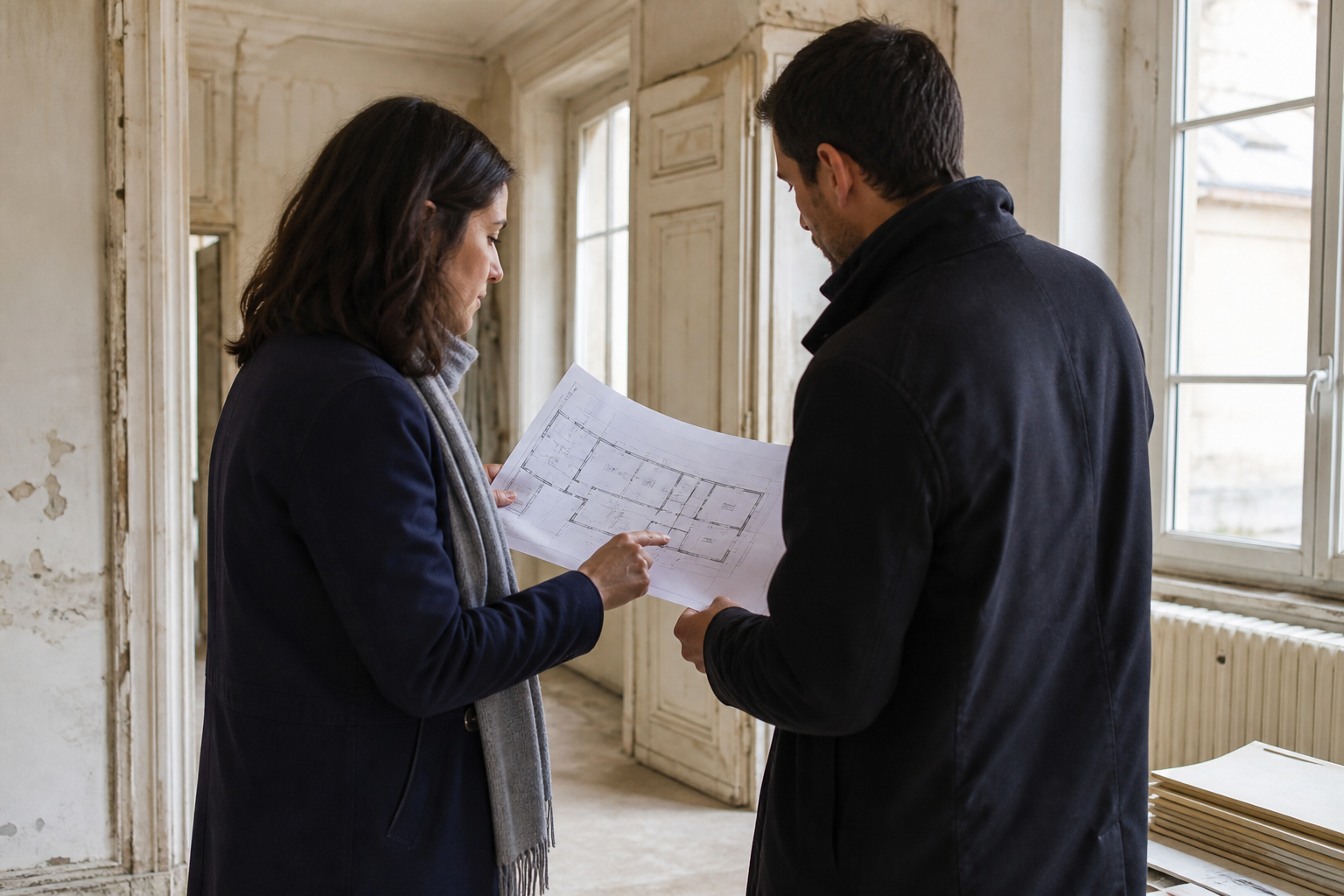 Scène professionnelle illustrant immeuble de rapport division