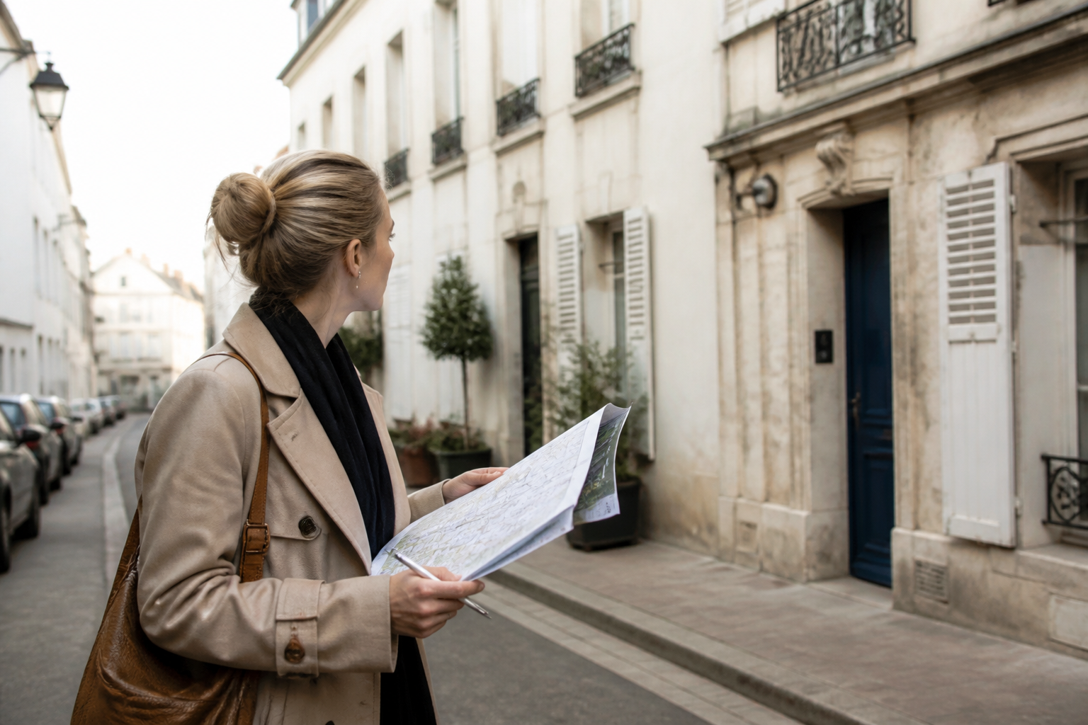 Scène professionnelle illustrant marchand de biens paris