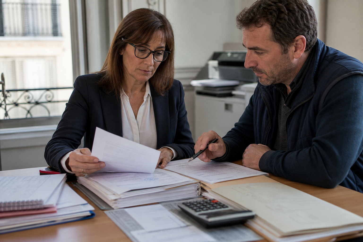 Scène professionnelle illustrant marchand de biens tva sur marge