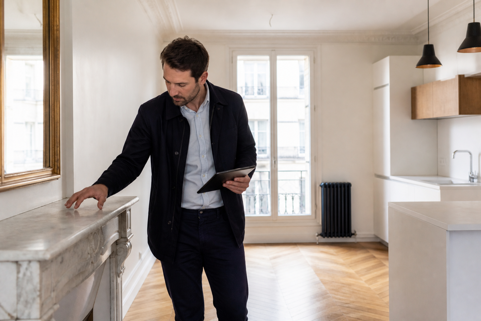 Scène professionnelle illustrant prix de revente immobilier