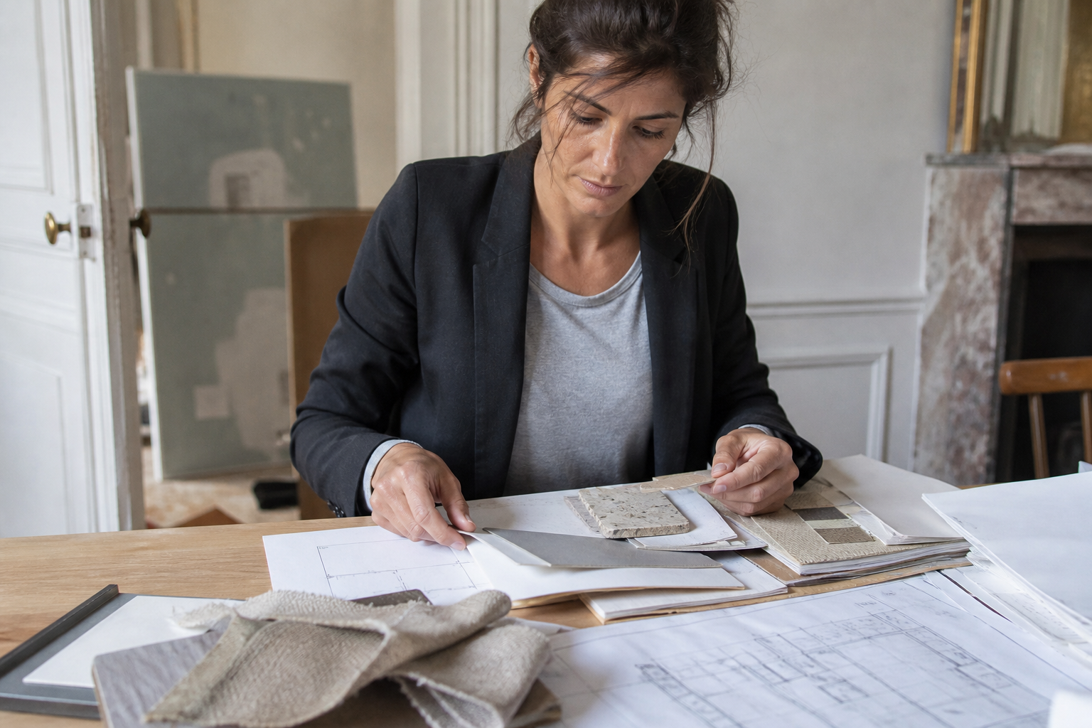 Scène professionnelle illustrant qualite marchand de biens