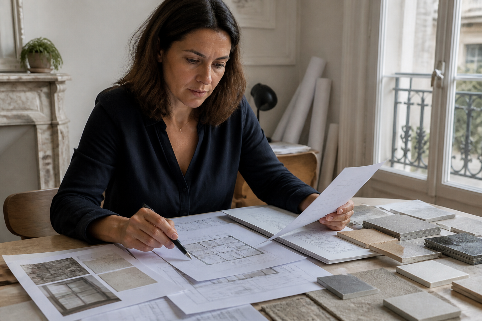 Scène professionnelle illustrant sas marchand de biens