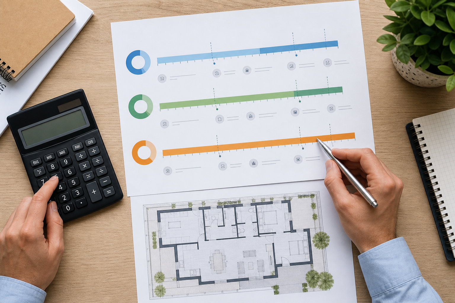 Calcul du coût total de trois offres de crédit immobilier professionnel